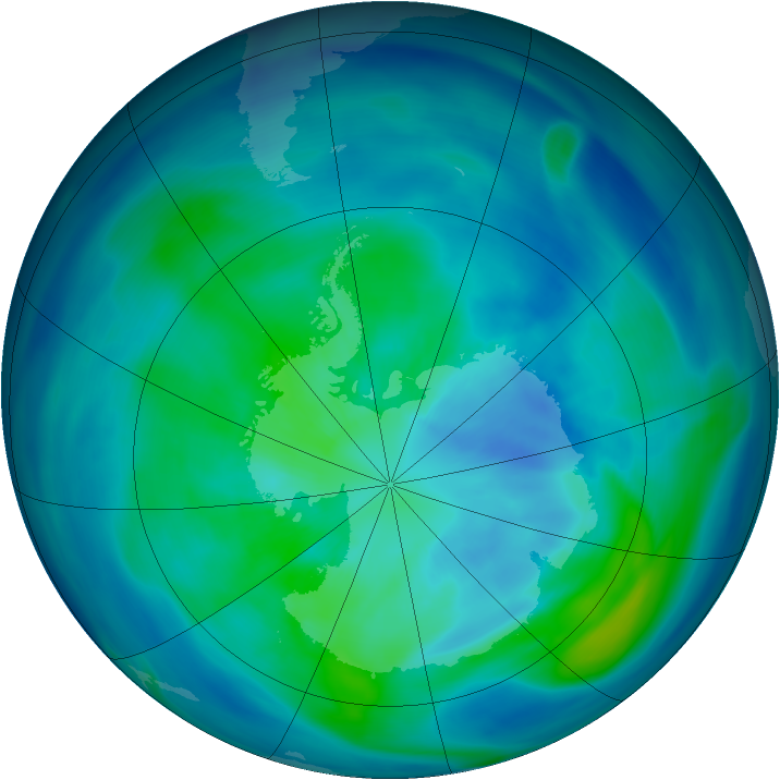 Antarctic ozone map for 22 March 2006